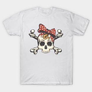 Skull in a Head Bow and Crossbones T-Shirt